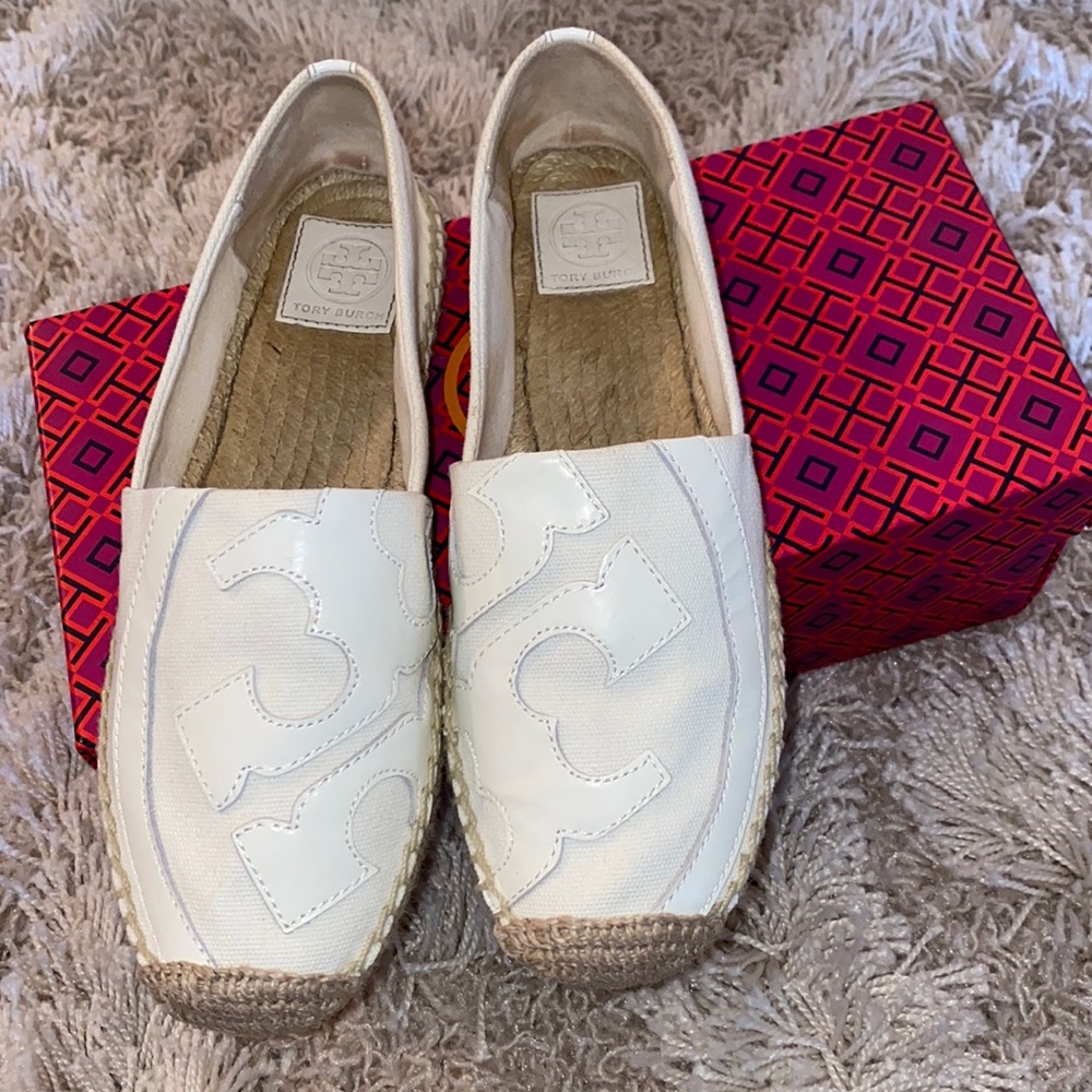 Tory Burch Ivory Lonnie Flat Espradlille US8